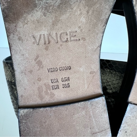 Vince Women’s Mailin Snake Embossed Ankle Wrap Sandal - Picture 8 of 10